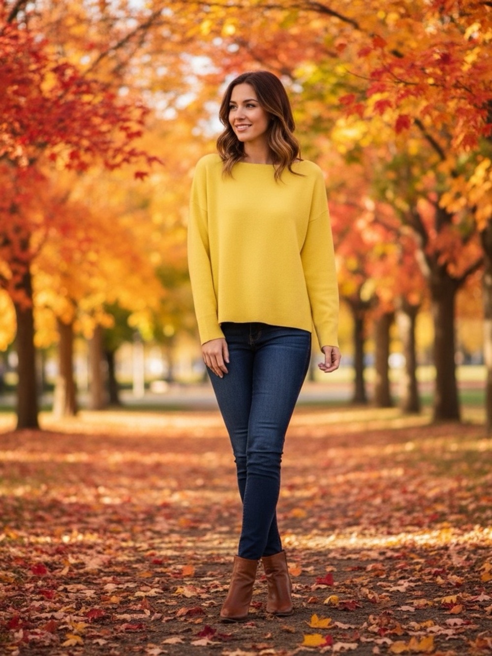 Zara Bright Yellow Oversized Knit Boatneck Sweater with Cut Outs in Back